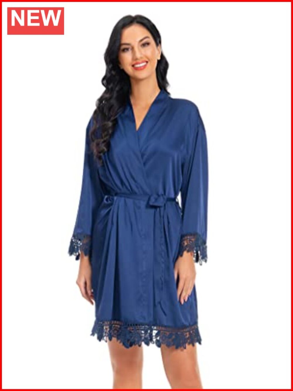Satin Lace Kimono Robe Bridal Bridesmaid Bathrobe Lounge